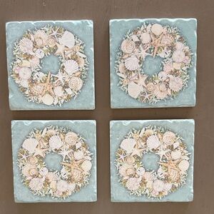 Set of 4 Coastal Themed Coasters